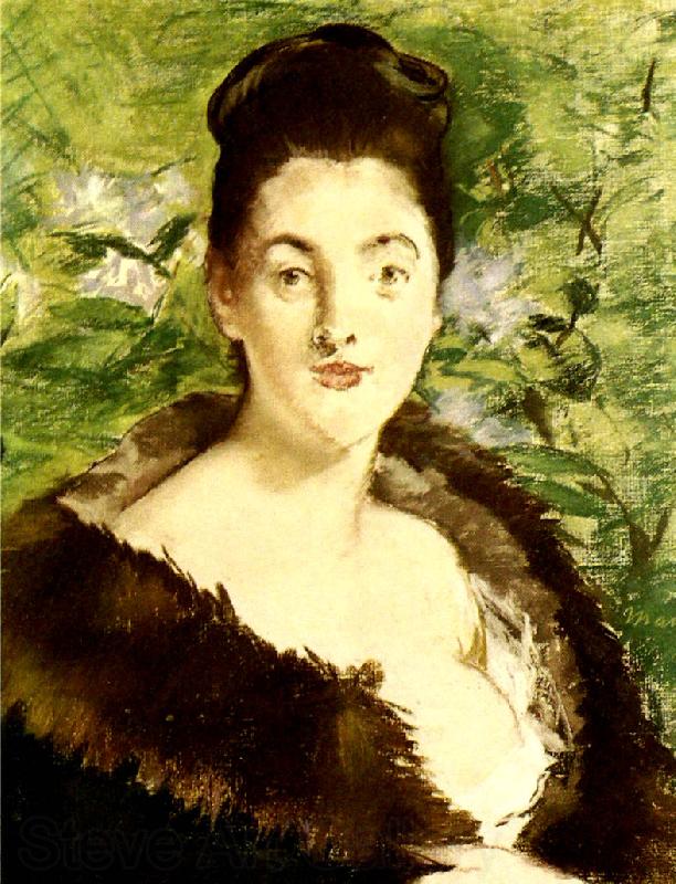 Edouard Manet dam med palskrage France oil painting art
